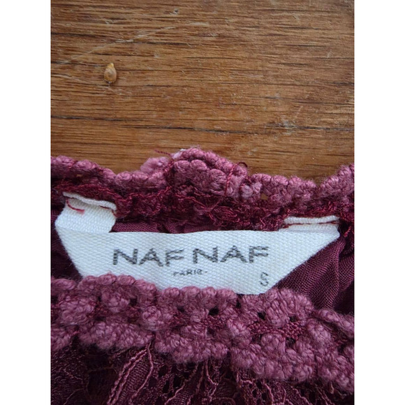 Naf Naf Off-Shoulder Blouse with Straps Purple Small A001340 - Picture 4 of 9